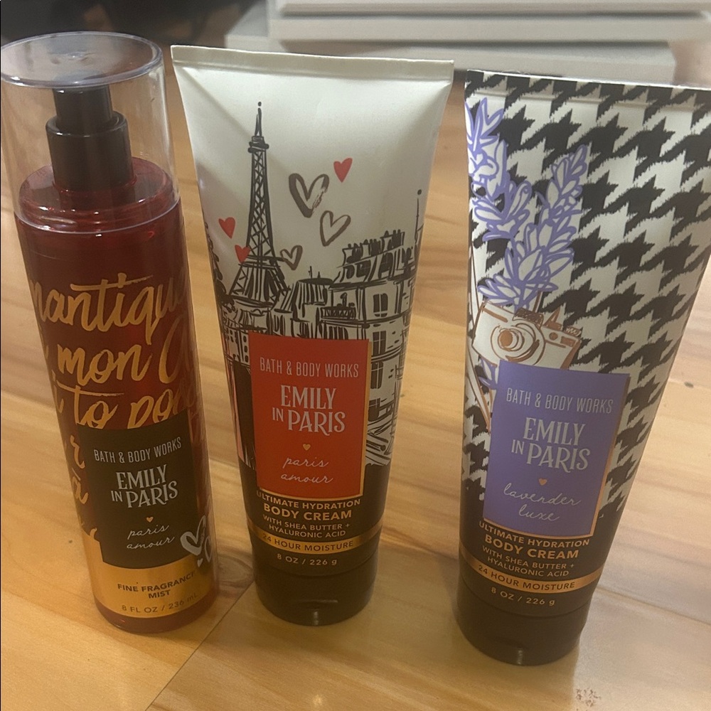 Bath & Body Works Emily in Paris Body Cream and Spray Set - Red, Black, Purple